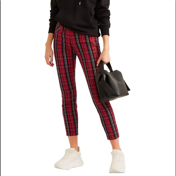 Current/Elliott The Stiletto Tartan Mid-rise jeans size 25 like new - Picture 3 of 10